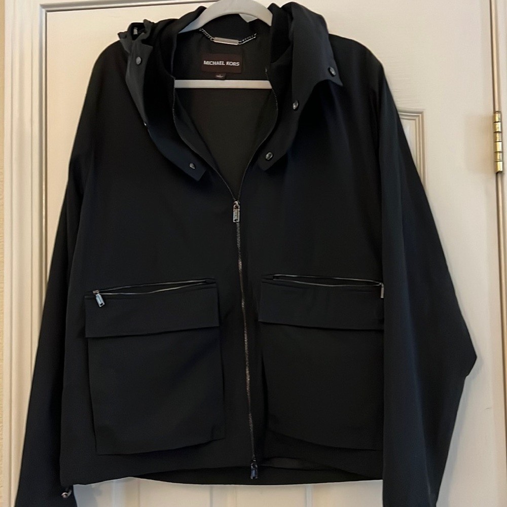 Michael Kors hooded Rain-jacket SZ L Black